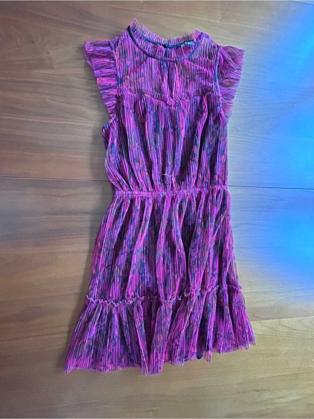 Steve Madden Pink & Purple Ruffle Tiered Midi Dress